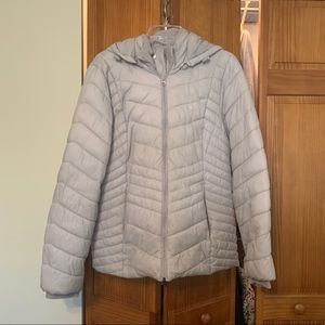 Grey puffer coat